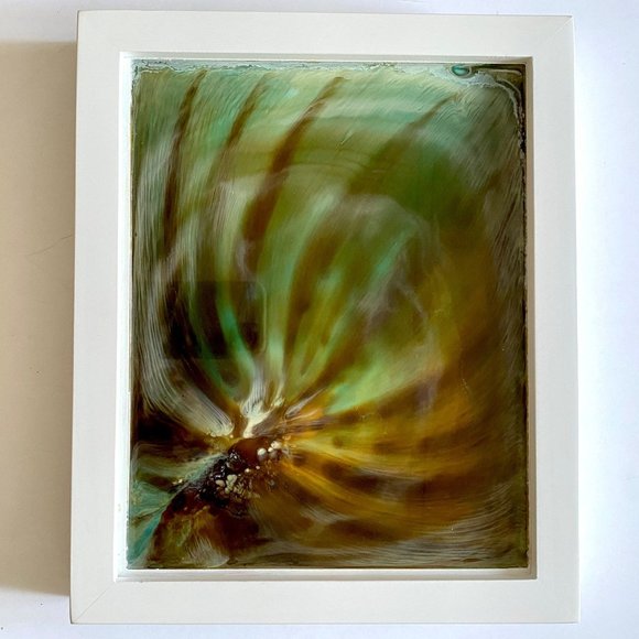 Original Art “Aura” Resin Artwork Painting by Tristina Dietz Elmes 9”x11” Frame - Picture 2 of 7